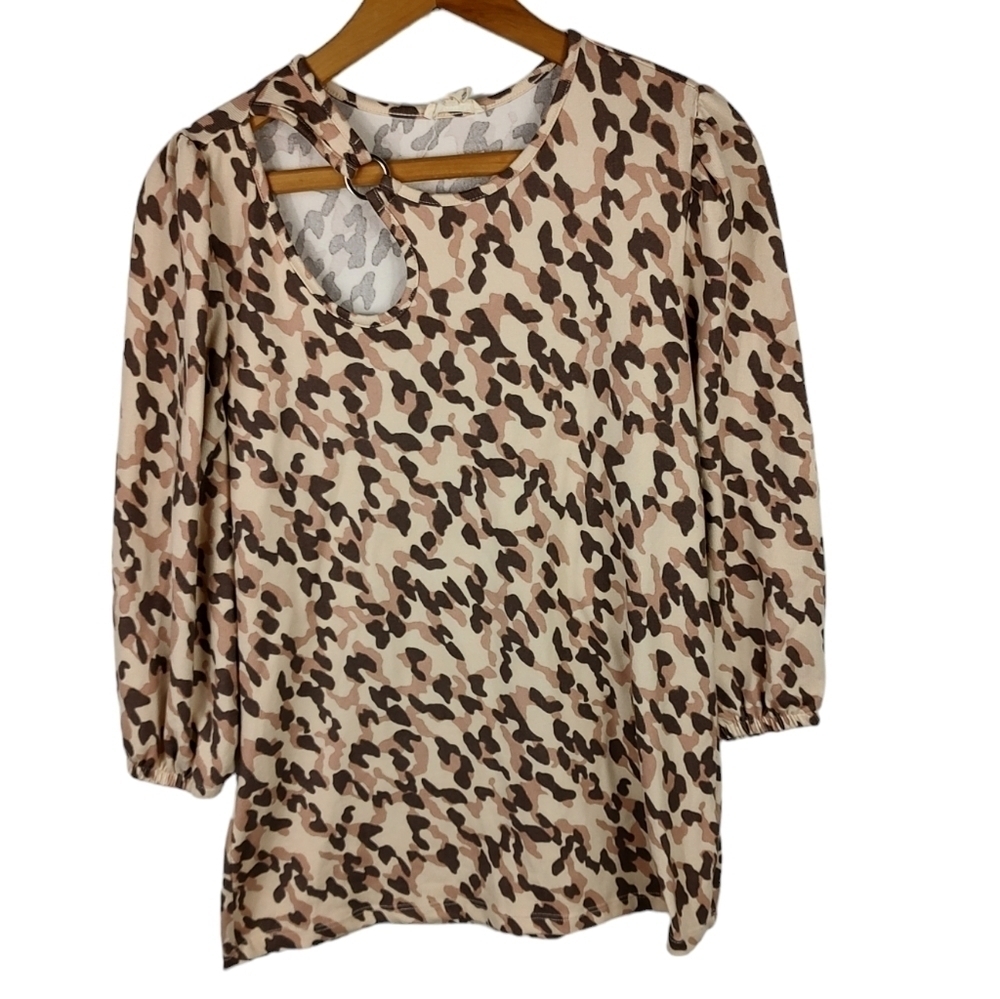 Como Blu Animal Print Top